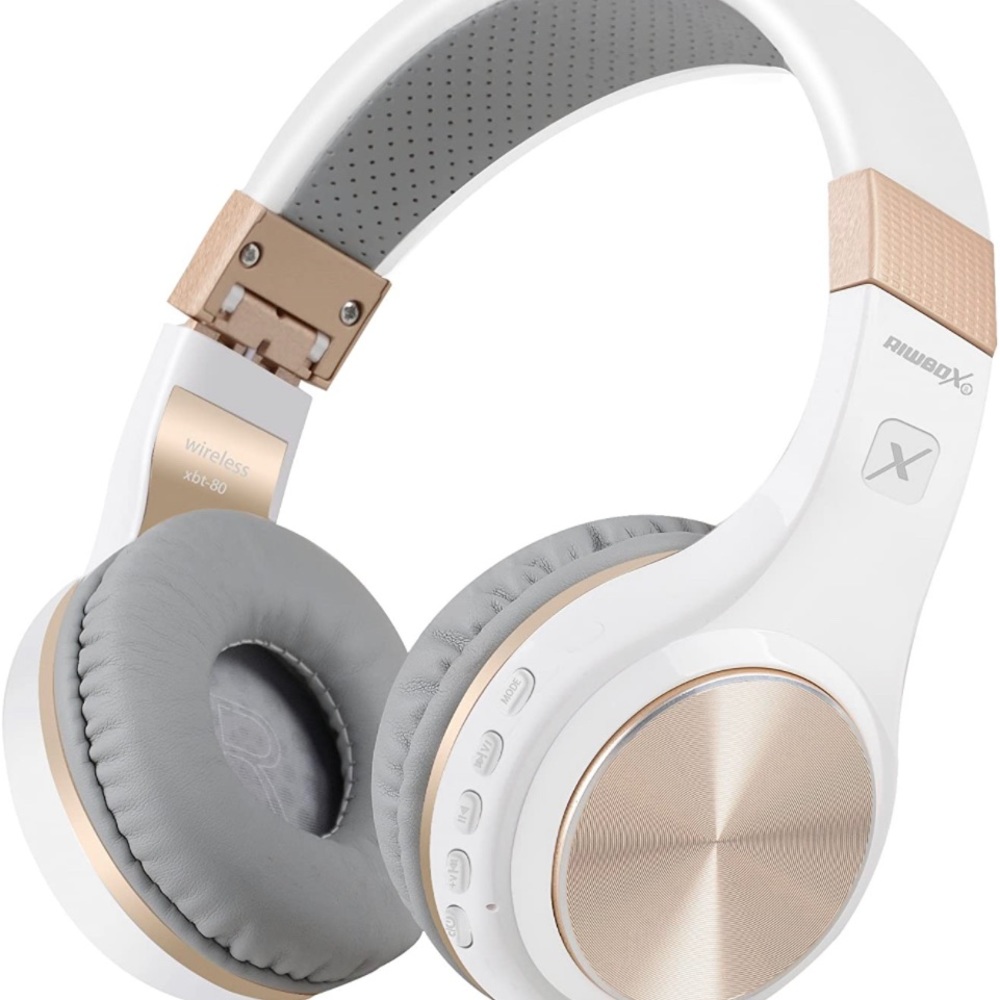 Bluetooth Headphones, Riwbox XBT-80 Folding Stereo Wireless Bluetooth Headphones